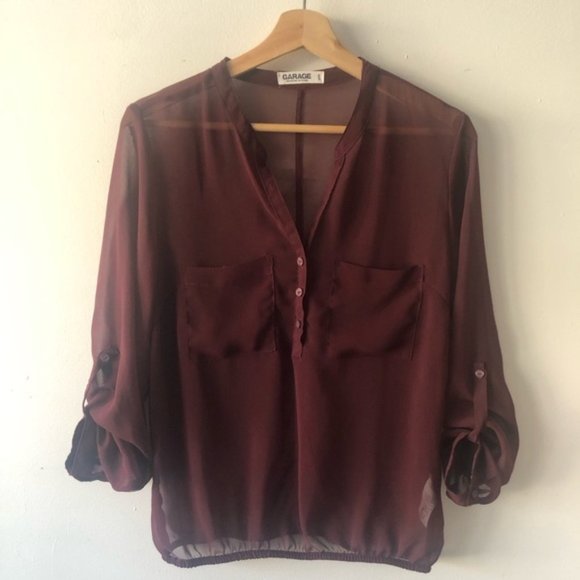 Garage Sheer Chiffon Blouse Size M - Picture 8 of 13